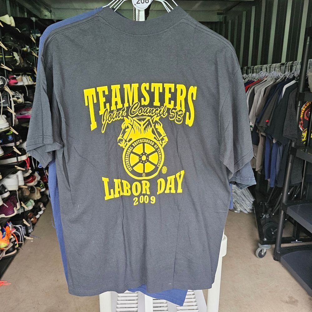 Gray Teamsters Short Sleeve Tee for Labor Day. 209